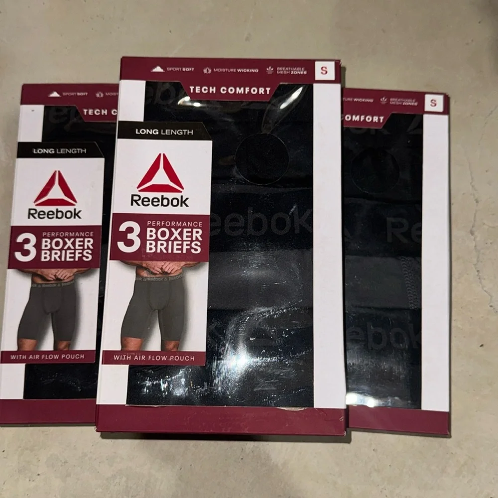BUNDLE DEALS ✨3 Reebok Men's Underwear Tech Comfort Long Length Boxer brief 9”